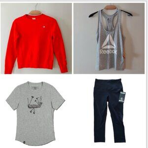 Womens Sz XS Athletic Lot NWT & EUC Champion Sweatshirt Reebok Tank Leggings Tee